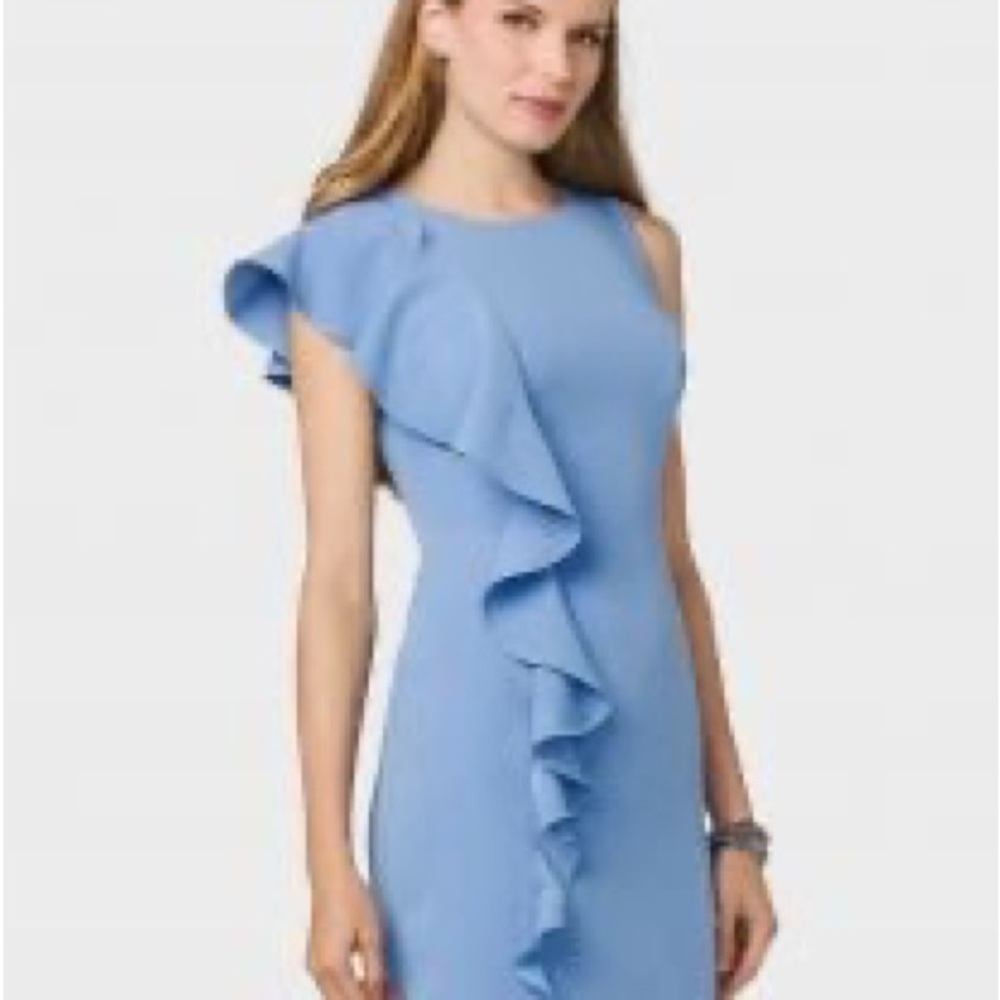 Elegant Blue Ruffle Dress